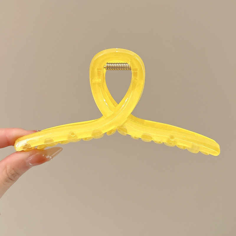 Horquilla de temperamento elegante francés, pinza de tiburón de acrílico para mujer, pinza de agarre grande, accesorios para el cabello, horquilla de sensación de alta calidad al por mayor