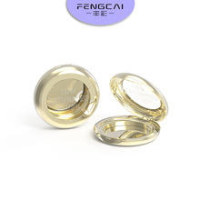 圆形翻盖卡扣粉饼盒 4g金色电镀透明盖 遮瑕腮红眼影盒彩妆包材