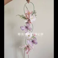Nuomei свадебный оригинальный розовый новый китайский стиль головной убор с искусственными цветами на спине, уменьшающий возраст, красивые аксессуары для волос для фотографий