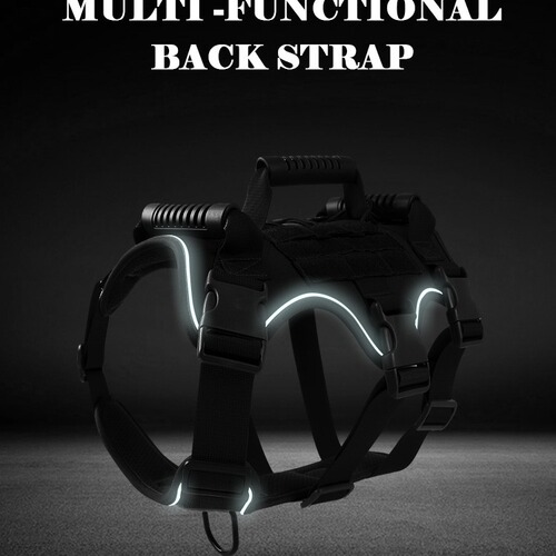Hot-selling European and American pet tactical harness for dogs with shock absorption chest and back pet leash anti-explosion chest and back, factory direct sales