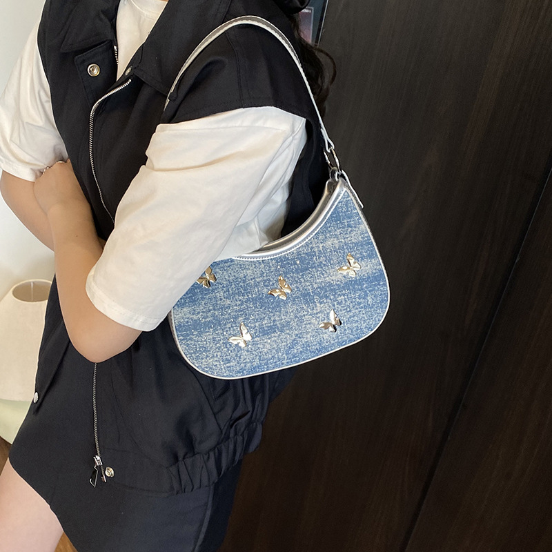 Bolso de diseño de nicho 2025 verano nuevo bolso femenino gypsophila bolso de hombro con diamantes bolso bandolera de mariposa de estilo occidental