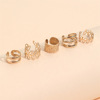 Ear -no ear bone clamp five -piece personalized golden leaves hollow multi -layer earrings ear clip factory spot straight hair