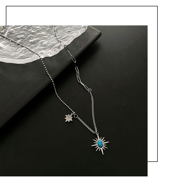 Pendant Necklace Classification Titanium Steel Chain Material 18K Gold, Gold Plating, Silver Plated Plating Color Vacuum Plating Real Gold Plated 18K Gold Gold Plating Silver Plated Hexagram 304 Stainless Steel Retro Waterproof Non Tarnish Titanium Steel Pendant Necklace