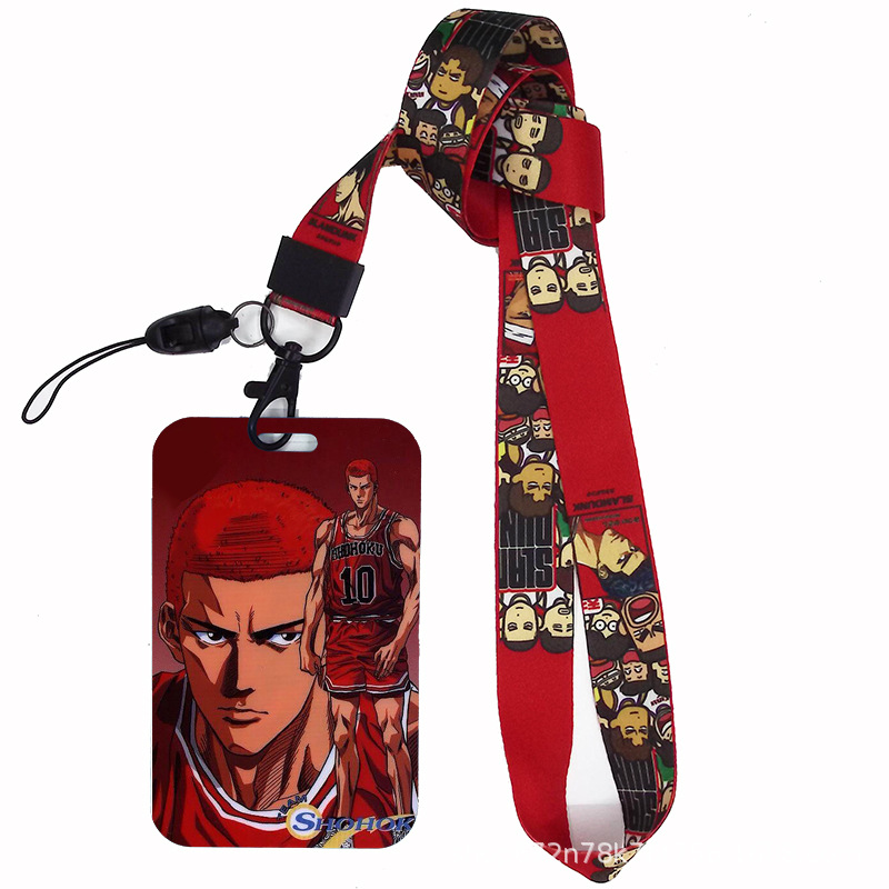 Dibujos animados japoneses slam dunk competencia nacional tarjeta de estudiante tarjeta de comida tarjeta de autobús cubierta certificado de trabajo titular de la cuerda del teléfono móvil
