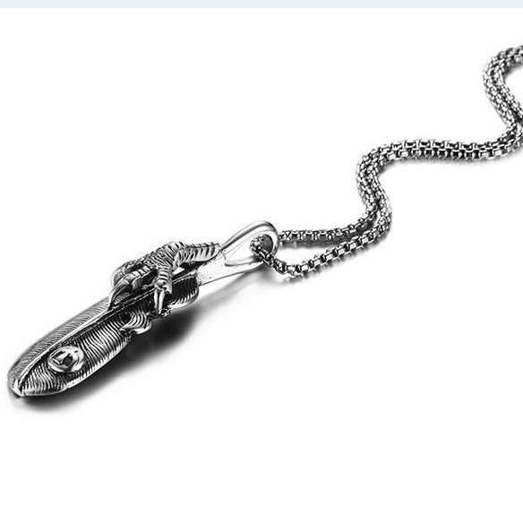 Pendentif collier plume griffe d aigle style ethnique mixte_voghion.com