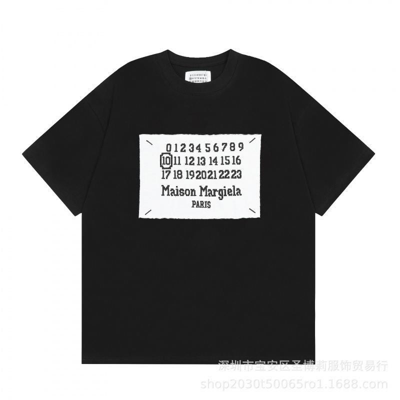 クロスボーダー メゾン マルジェラ マルジェラ デジタル プリント MM6 ピュアコットン 高品質 メンズ Tシャツ レディース 半袖 トレンド|undefined