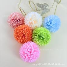 跨境批发10cm乒乓球菊头万寿菊花手工DIY配饰簪花花环胸花仿真花