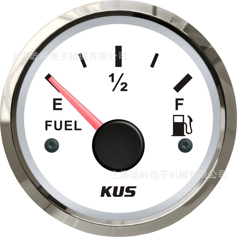Qìchē – KUS Fuel Level automobile instrument - silver-edge-white-face-0-190o