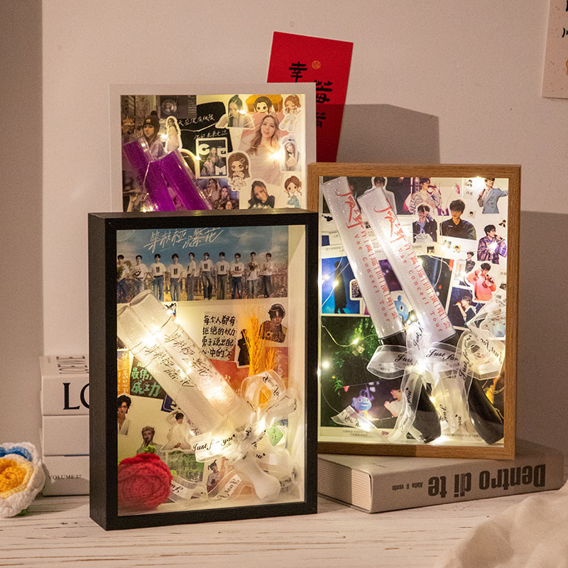 Idol Concert Cheering Stick Storage Photo Frame Celebrity Cheering Merchandise Transparent Dustproof DIY Plant Display Box