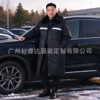 保安短袖大衣男秋冬季加厚防寒服棉服多功能棉袄服工作服冬装