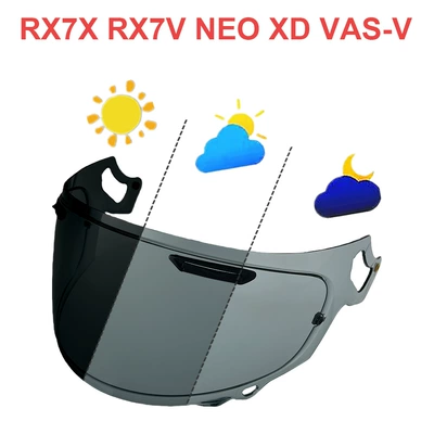 Dəbilqə (Kaska) aksesuarları, Vision Full-Face Helmet Lens - rx7x-light-black-to-dark-black