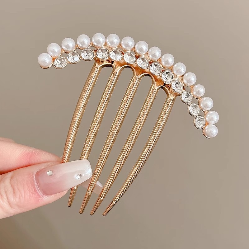 Peinado de aleación de diamante coreano peinado de cabello de cabeza detrás de cinco pinzas de cabello de cabello de cola de caballo de cabello de cabello