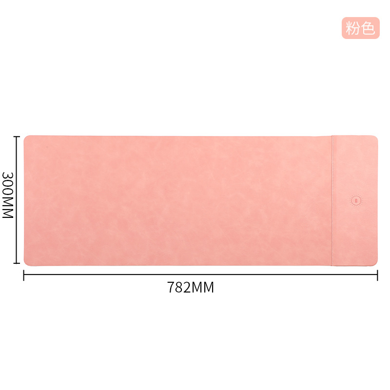 Alfombrilla de ratón con carga inalámbrica 15W, PU antideslizante, oficina comercial, personalizable