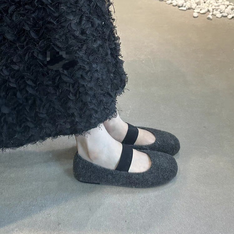 2025 Autumn New Fairy Chic Furry Elegant Mary Jane Flats, Warm Cotton Shoes, Flat Loafers_vogvips.com