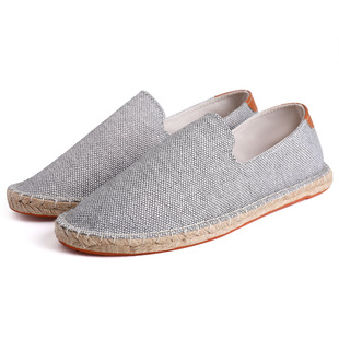 New Factory Direct Fashion Casual Shoes Men's and Women's Straw Shoes Fisherman Slip-on Canvas Breathable Lazy Shoes