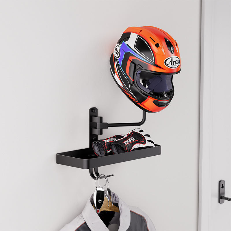Motorcycle Helmet Rack Electric Vehicle Motorcycle Hat Storage Wall-Mounted Helmet Display Rack Wall-Mounted Hat Holder Storage Rack