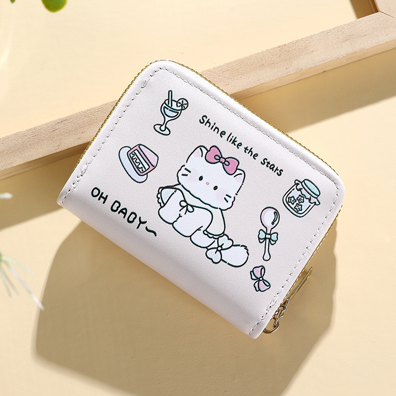 Bolsa de tarjetas de cremallera de dibujos animados transfronterizos bolsa de órgano de cremallera encantadora bolsa de tarjetas anti-magnéticas multi-posición bolsa de certificados