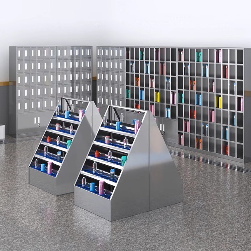 Taza de acero inoxidable Taza de agua gabinete de taller Taza de menú gabinete de almacenamiento personal sala de estar gabinete de archivos con estante de puerta