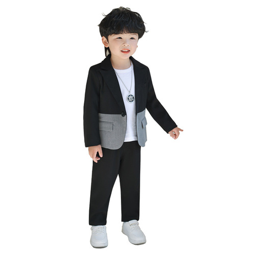 Boys' Leisure Suit Set Children's Autumn/Winter Outfit New Coat Pants Elementary School Students' Back-to-School Clothing Children's Wholesale