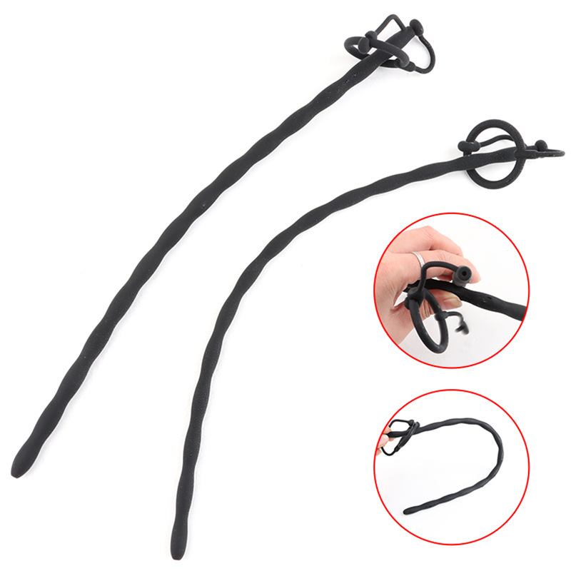Extra-Long Hollow Silicone Urethral Sound, Ribbed Horse-Eye Rod, 35 cm — detail image 10