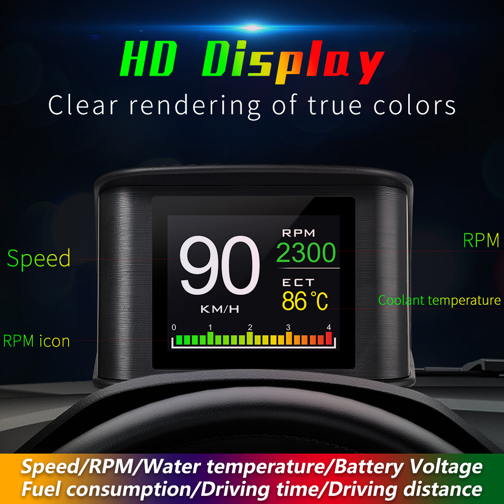 P10 Car Hud Head-Up Display Car Projector Driving Computer Obd2 Head-Up Display High-Definition Digital