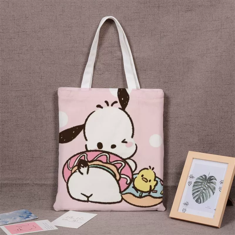 Sanrio Pacha Dog Высококачественная холщовая сумка в стиле аниме, холщовая сумка, школьная сумка большой вместимости