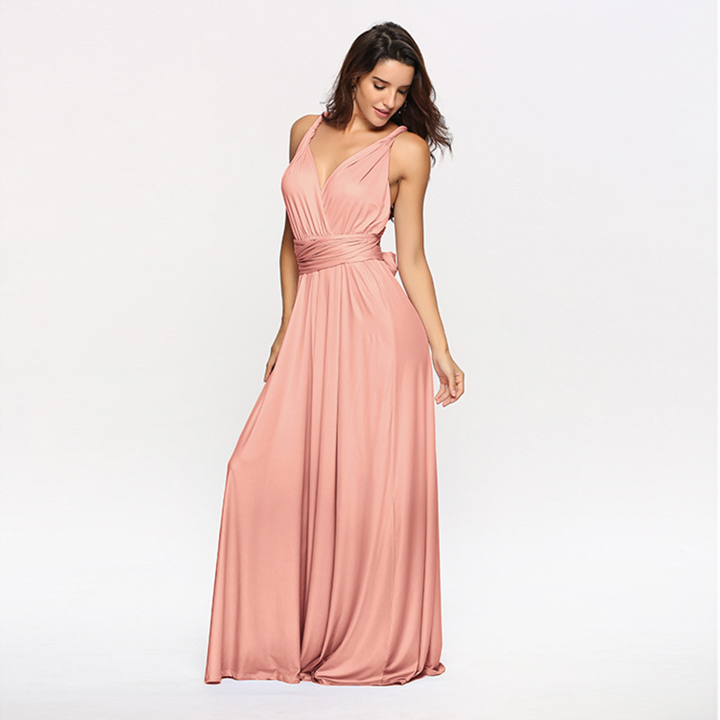 Ebay Aliexpress European and American Style Cross-Back Sexy Strappy Dress Long Gown Hot Sale in Europe and America