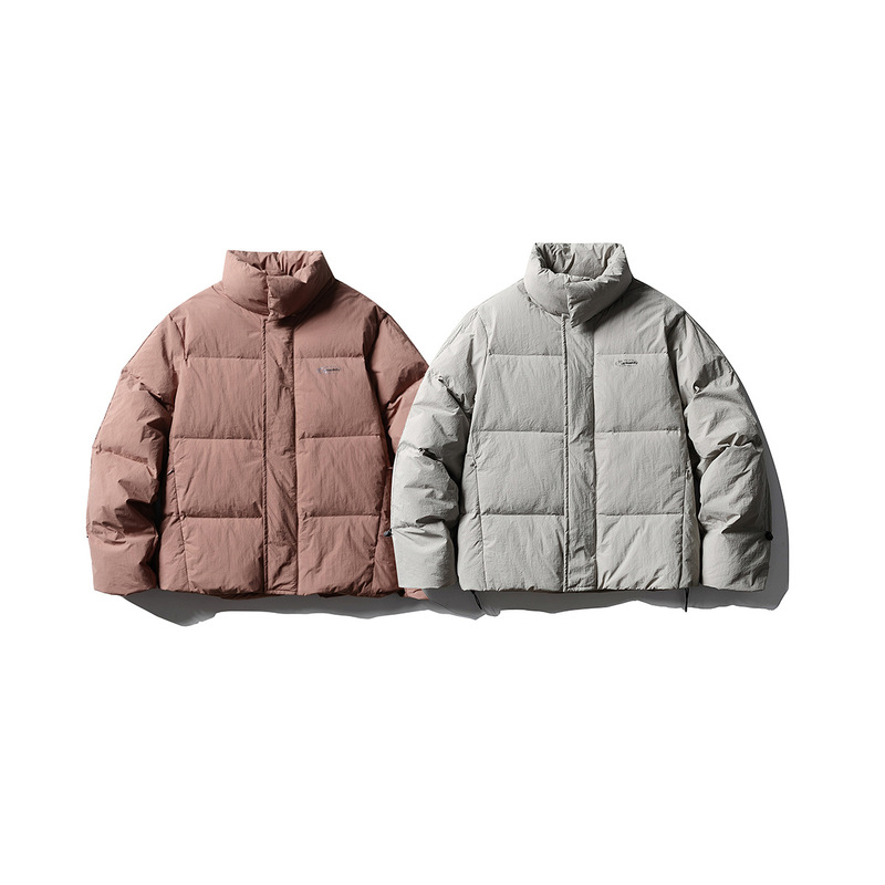 North Boundary Men's American Fashion Brand 2025 Winter New Hidden Elastic Sleeve Solid Color Stand Collar down Jacket for Men