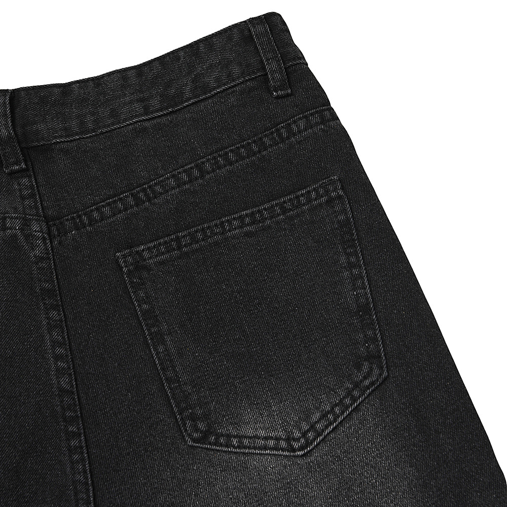 gall Foreign Trade Cross-border Wholesale American High Street Straight Raw Edge Jeans For Men, Trendy Loose-fitting_mkmklike.com