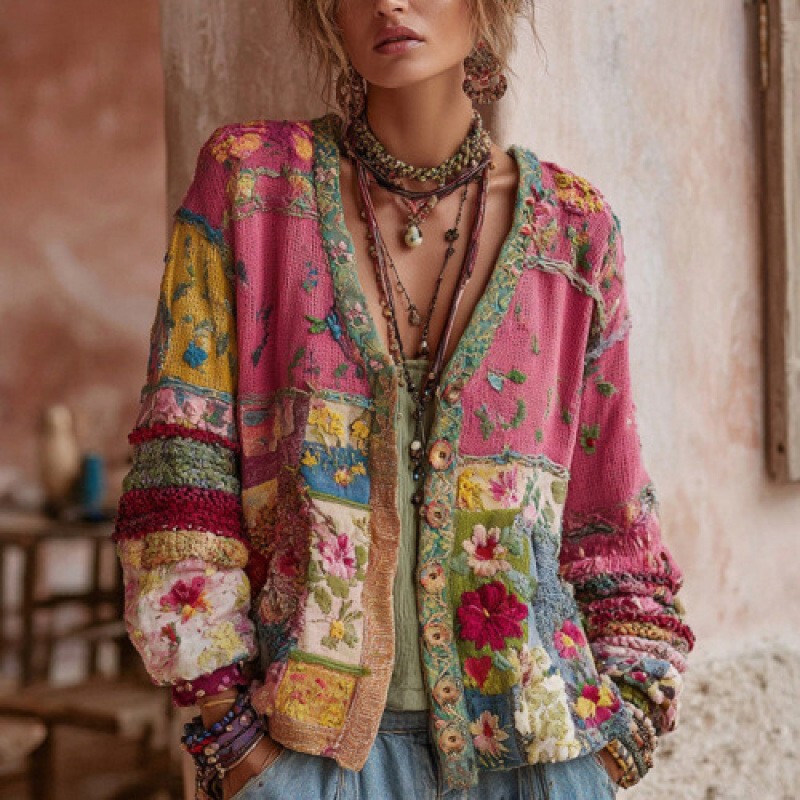 Cross-Border Foreign Trade European and American Style Autumn and Winter New Knitted Cardigan for Women, Light Luxury Casual Fashion Sweater Coat for Women