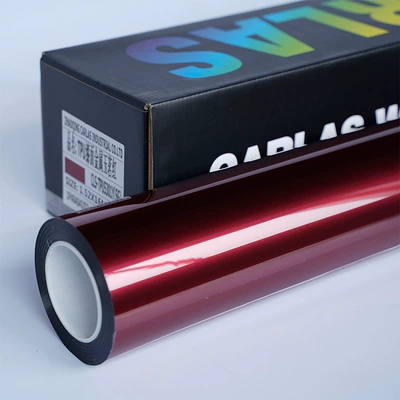 Auto Color Change Film, liquid metal silver factory direct - painted-metal-jade-red-152m16m