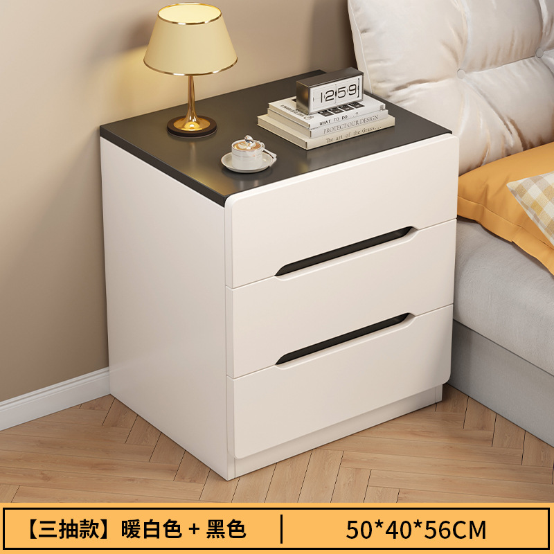 [3 서랍 흰색 배경] 따뜻한 흰색 + 검은 50CM