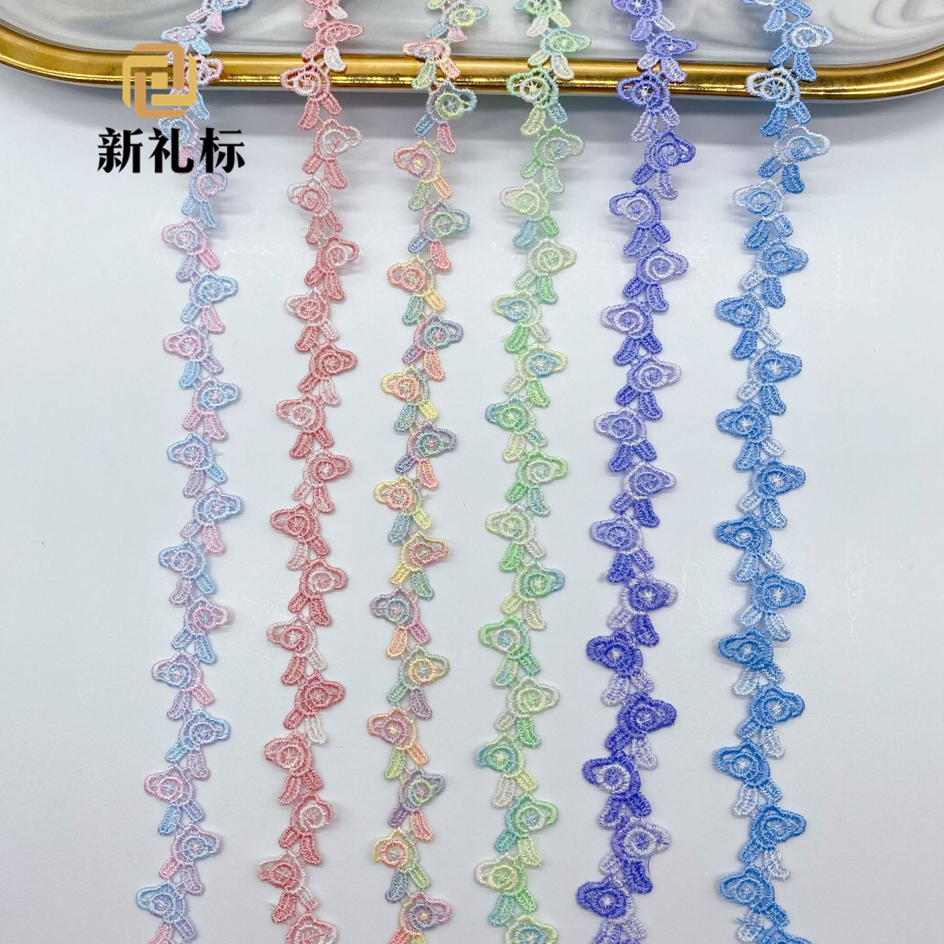 新款色线花边现货锁骨链DIY配饰服装辅料彩色花边多色条码辅料