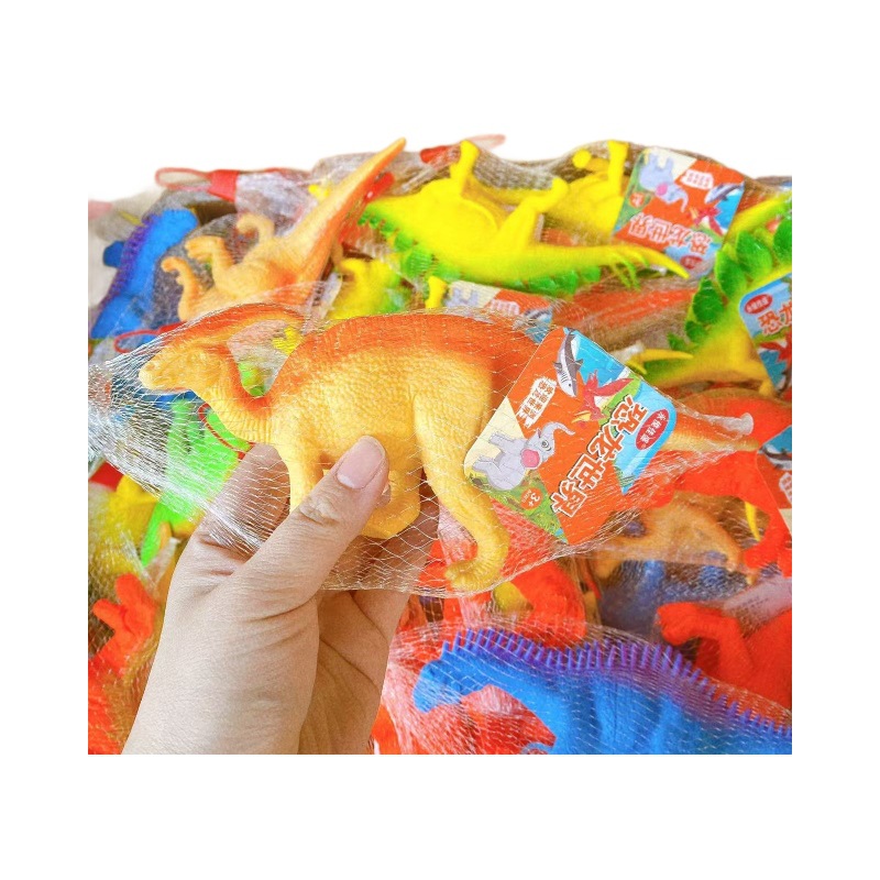 Simulación de animales modelo de dinosaurio de piel sonido juguetes sonidos muñecas de plástico bolsas de red grandes dinosaurios 2 yuanes lotes de departamentos