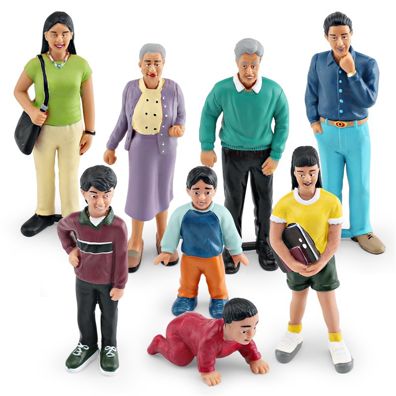 Amazon simulación nativo americano familia figura Modelo Mamá y Papá abuelo y abuela muñeca decoración juguete
