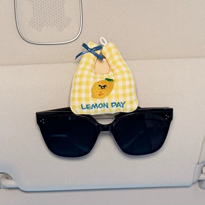 Sun Visor Magnetic Mount for — Car Glasses Clip/Bill Clip - single-beige-glasses-clip-lemon-muppet-bag