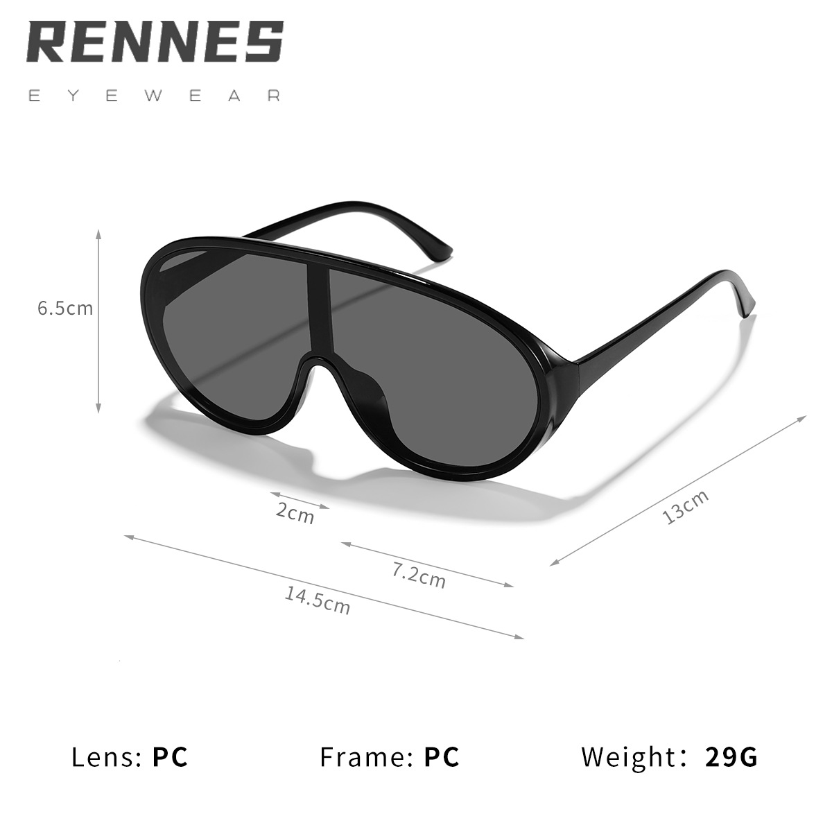 Nuevo estilo transfronterizo, personalidad, marco grande, pieza integrada, espejo de sapo para ciclismo al aire libre, celebridades de Internet, el mismo estilo, gafas de sol callejeras de moda