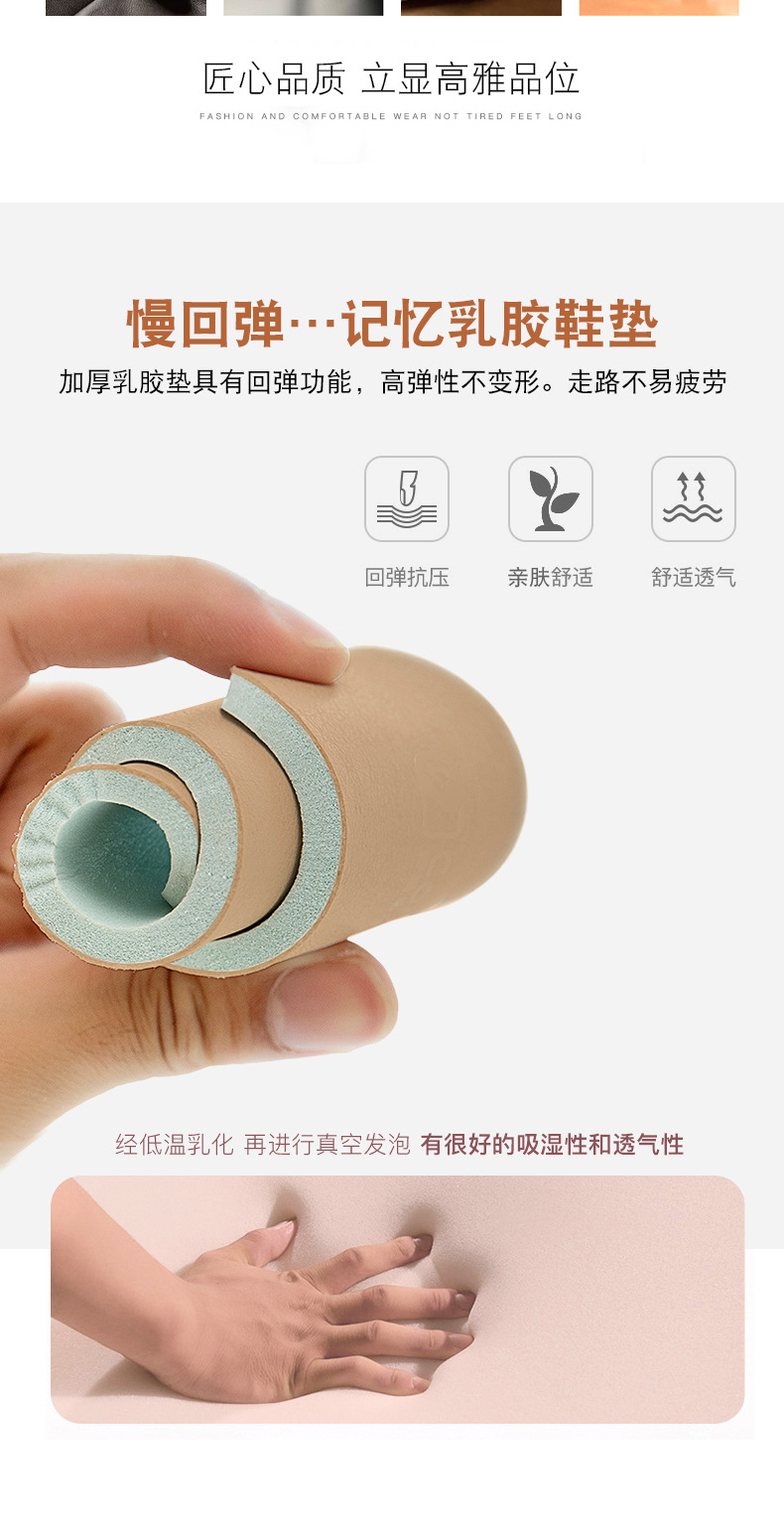 Dép sandal nữ đế bằng da mềm gân bò chống trượt mùa hè — Xám be chi tiết 8