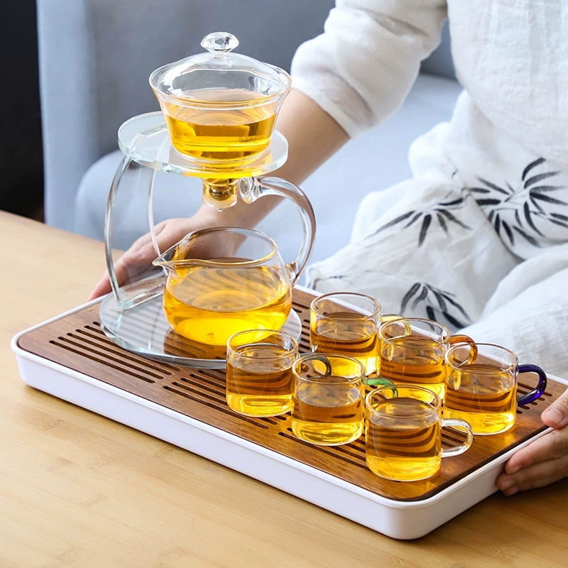 Glass automatic tea set, increased thickness