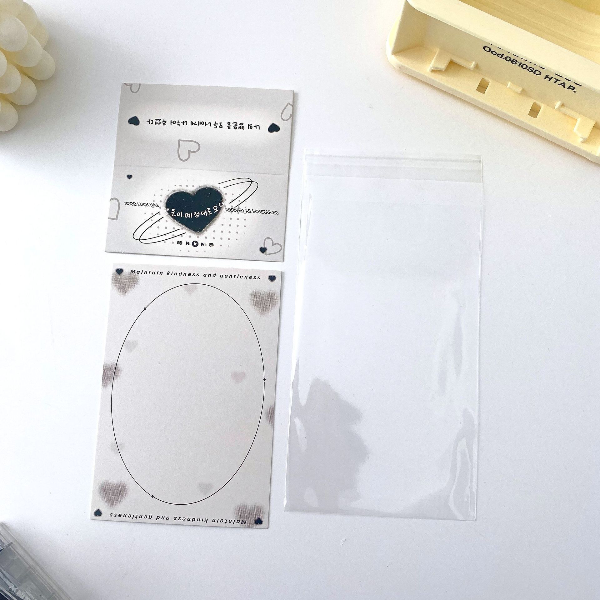 코리안 스타일 그레이 (카드 헤드 + 카드 뒷면 + 실크 opp 가방 9개)