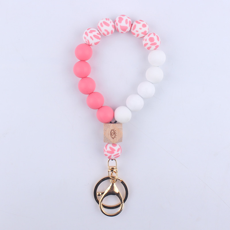 Simple Style Round Alloy Silica Gel Women's Keychain display picture 4