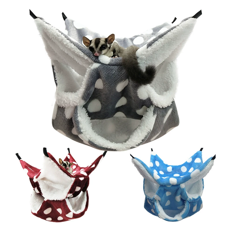 Гамак для хомяка Медовая сумка землеройки Трехслойный Теплый Гамак Подвесной спальный мешок для белки Подвесное гнездо Гамак для маленьких домашних животных