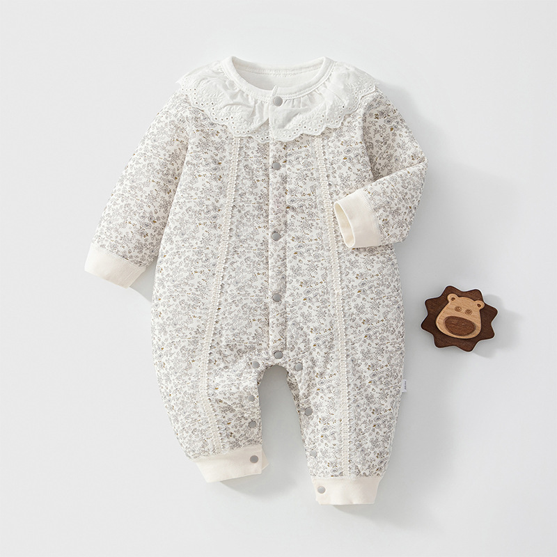 Baby 40g thin cotton jumpsuit for spring, autumn, and winter, Class A seamless romper, newborn outdoor wear, infant home wear
