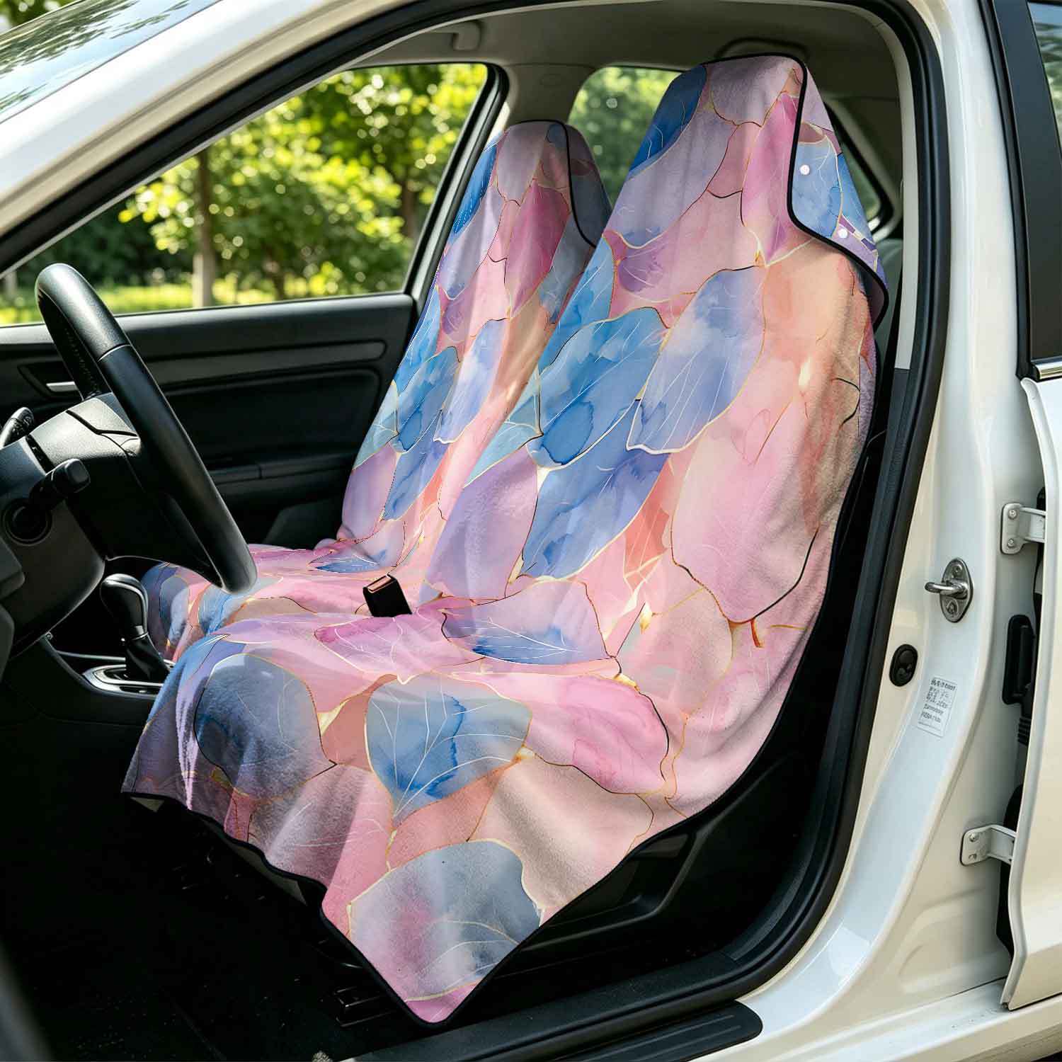 2-piece dual-use car seat cover, ultra-fine fiber, can be used as a beach towel, printed car protective seat cover 13