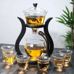シンプルな磁気吸引茶器自動怠け者茶器家庭用ガラス茶器セットお茶分離カップティーポット茶器