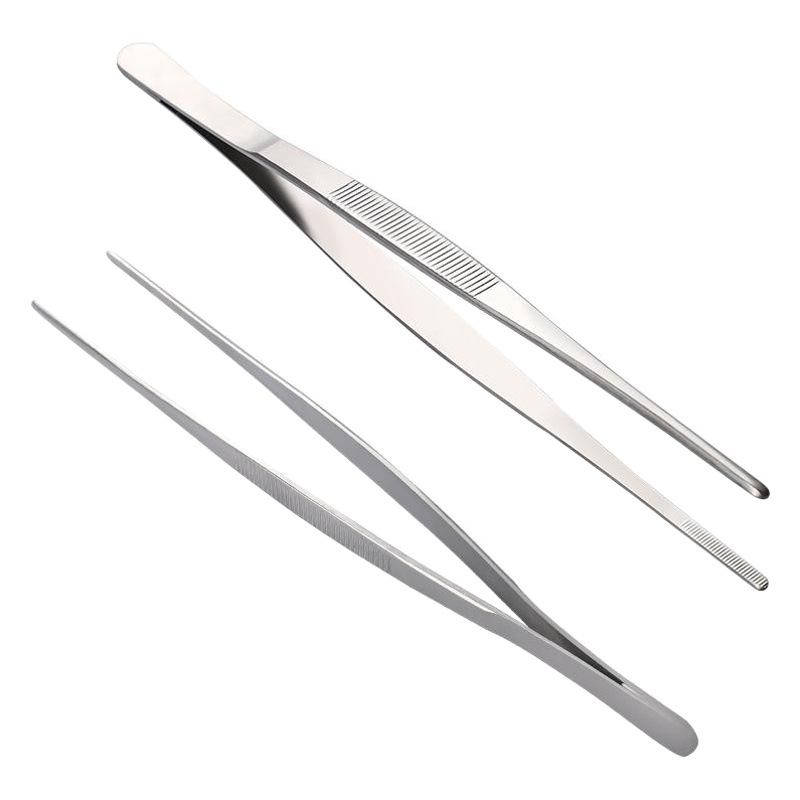 304 stainless steel tweezers thickened round head clip scorpion elbow refined gardening tweezers Cr clip