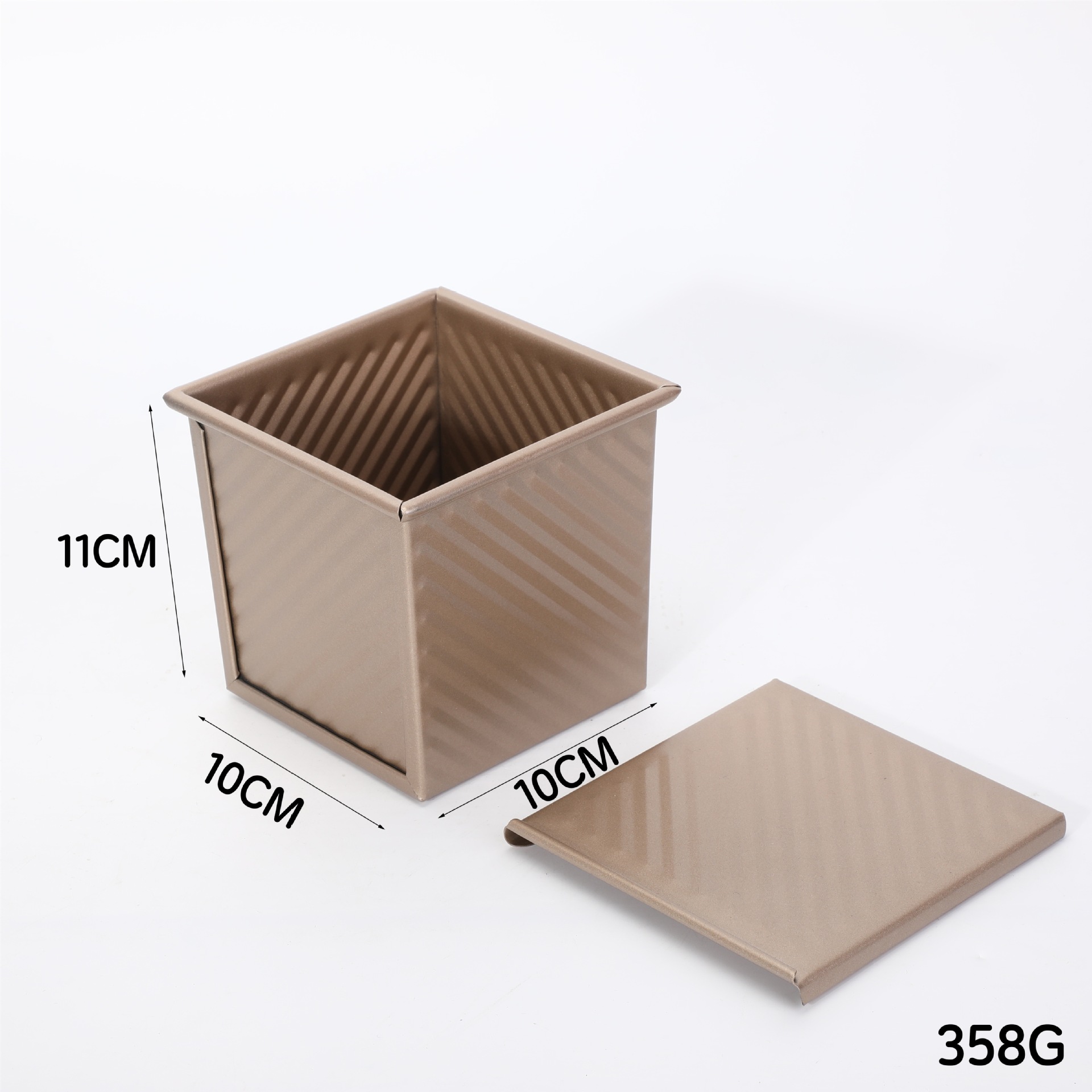 Golden 250g water cube small toast mold with lid