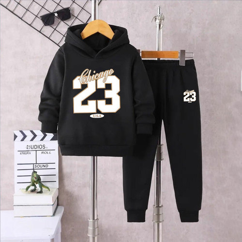 TEMU special sale hit suit for boys and girls hooded feet long pants sweater suit for children