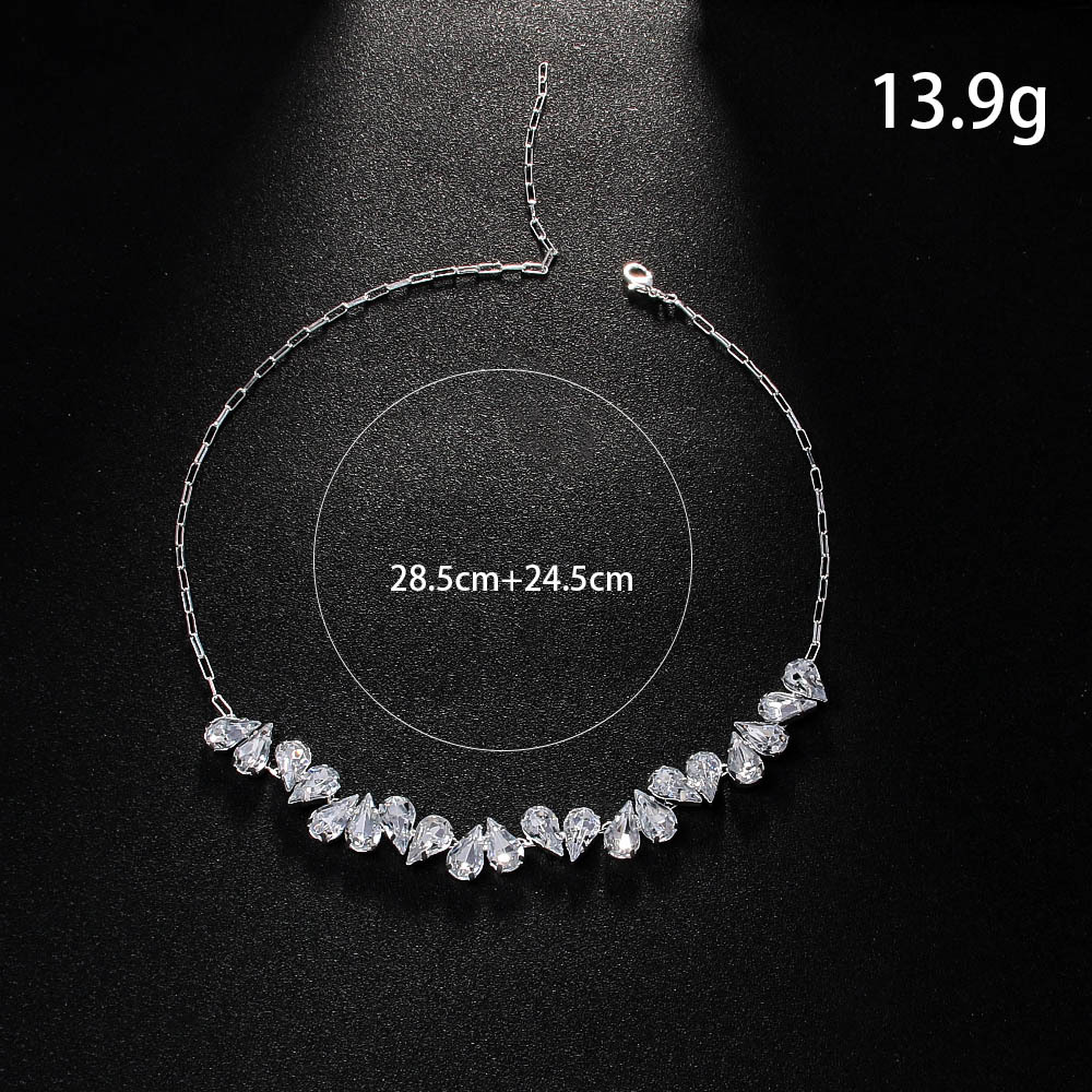 18g Weight Without pendants Pendant Material Rhinestones Inlay Material Copper Inlay Water Droplets Heart Shape Rhinestones Choker