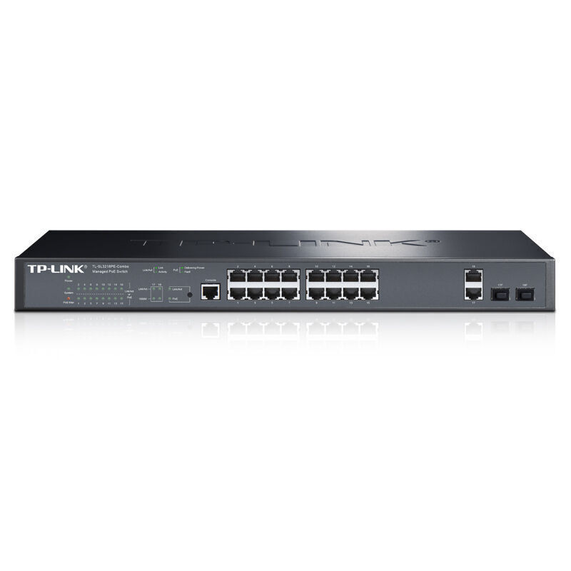 TP-LINK SL3218PE-Combo 16口网管千兆上联SFP光口端口隔离PoE供